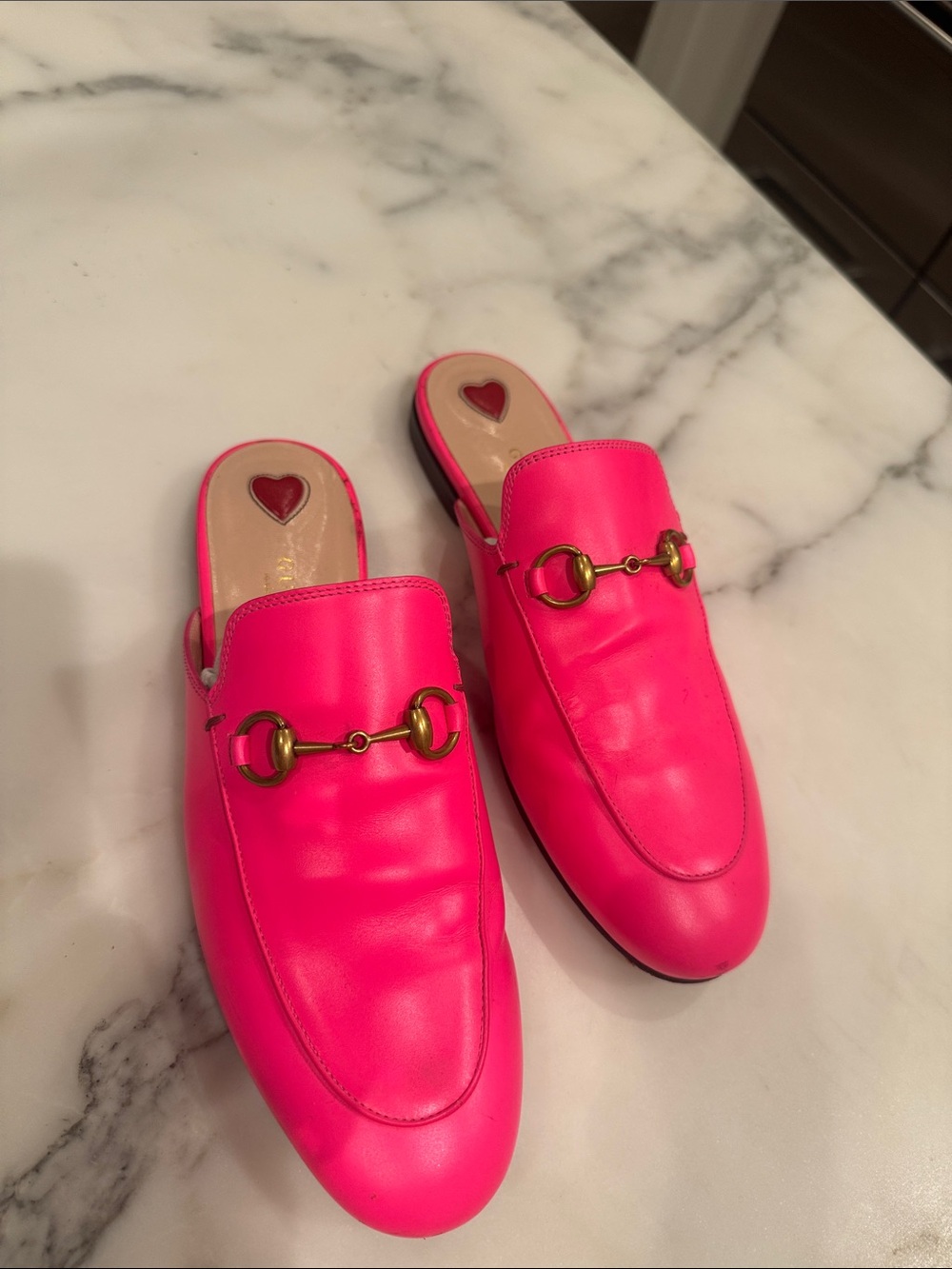 Gucci Hot Pink Leather Horsebit Mules